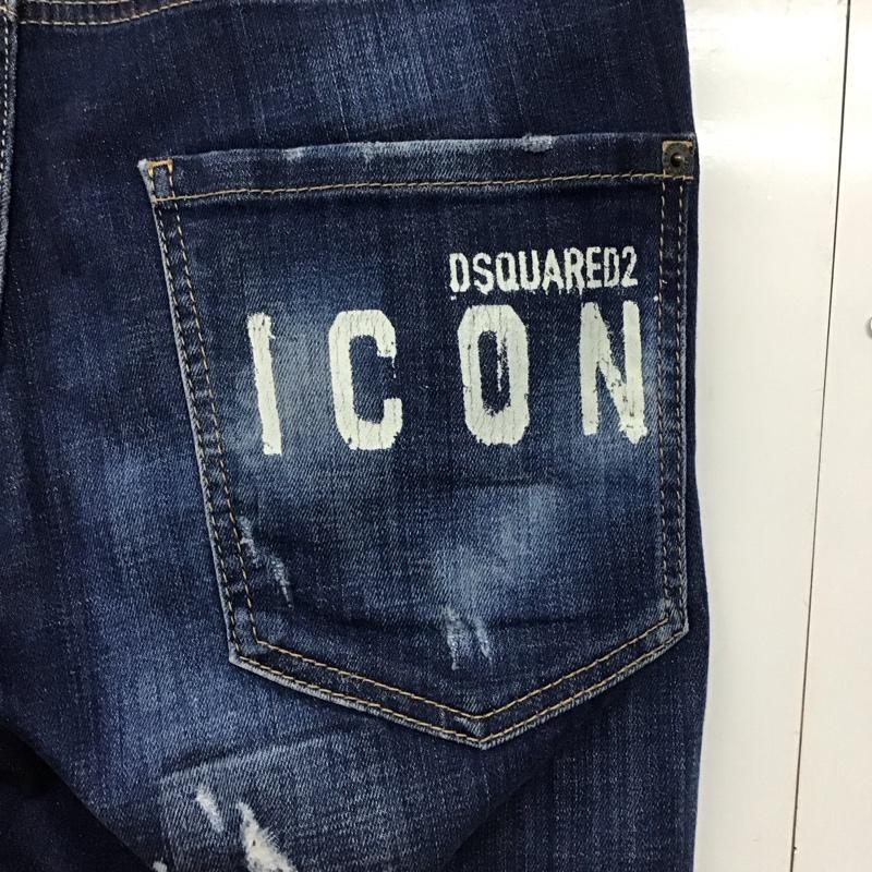 ディースクエアード2 DSQUARED2 パンツ デニム、ジーンズ デニムパンツ スリムパンツ カジュアルパンツ ストレッチパンツ 46 ダメージ加工 インディゴ / インディゴ /  メンズ USED 古着 中古 10142125