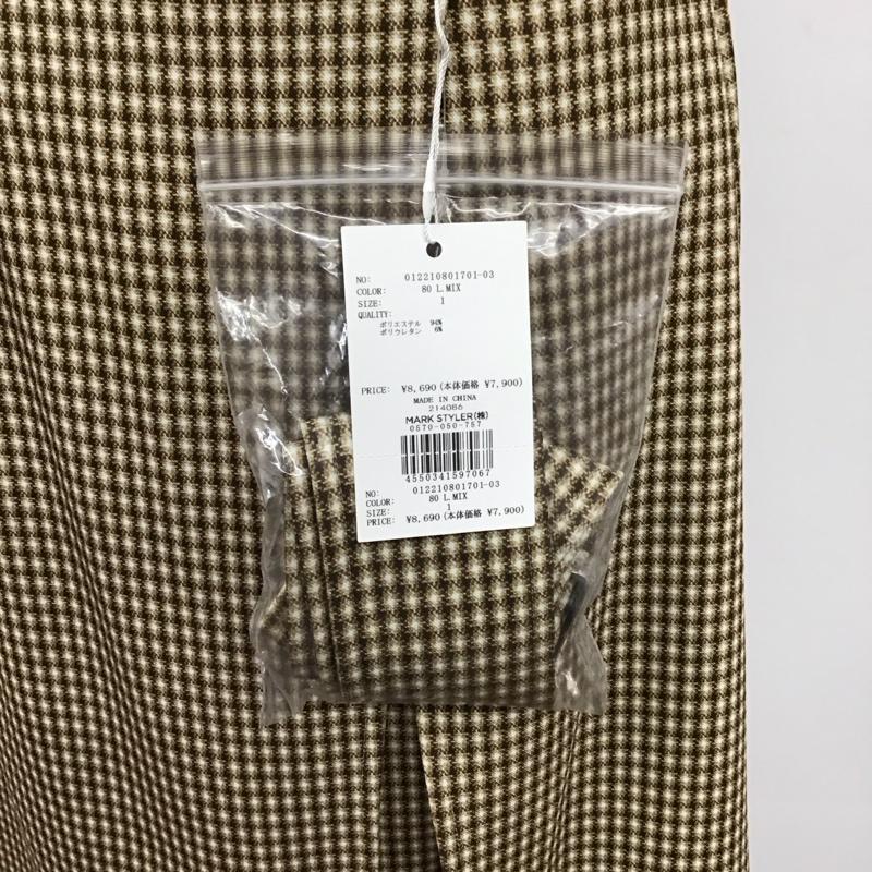 ムルーア MURUA スカート ロングスカート 012210801701-03 ワイドベルトラップスカート スリット タグ付き 1 チェック 白 / ホワイト / X 茶 / ブラウン / X ベージュ / ベージュ /  レディース USED 古着 中古 10121404
