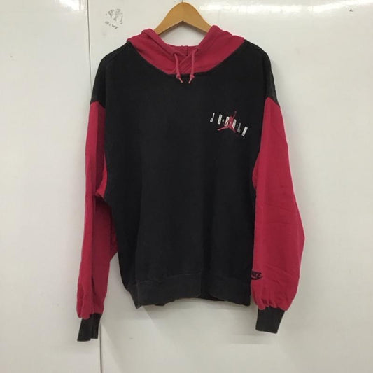 ナイキ NIKE パーカー 長袖 長袖パーカー プルオーバーパーカー スウェット M ロゴ、文字 黒 / ブラック / X えんじ / ワインレッド /  メンズ USED 古着 中古 10129039