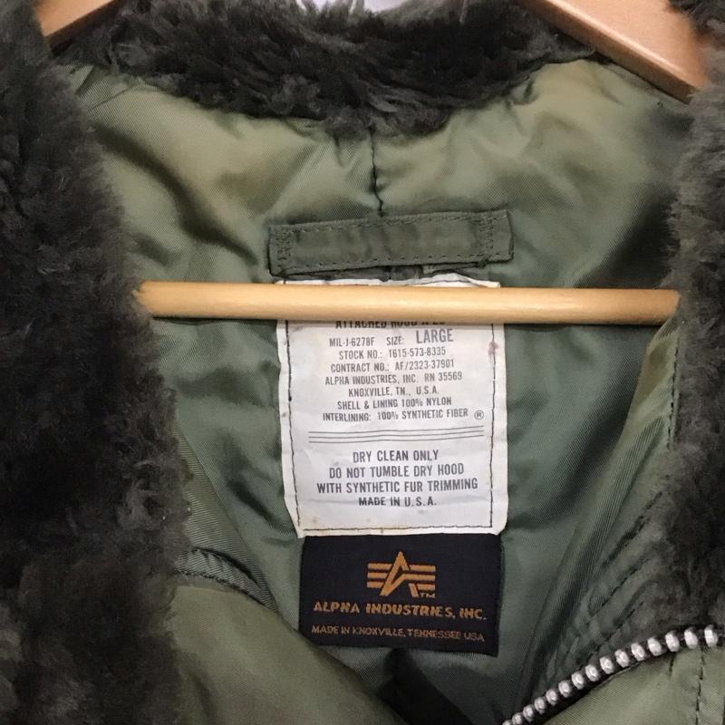 アルファインダストリー Alpha Industries ジャケット、上着 ジャンパー、ブルゾン usa製 N-2B ミリタリージャケット アウター L 無地 カーキ / カーキ /  メンズ USED 古着 中古 10130351