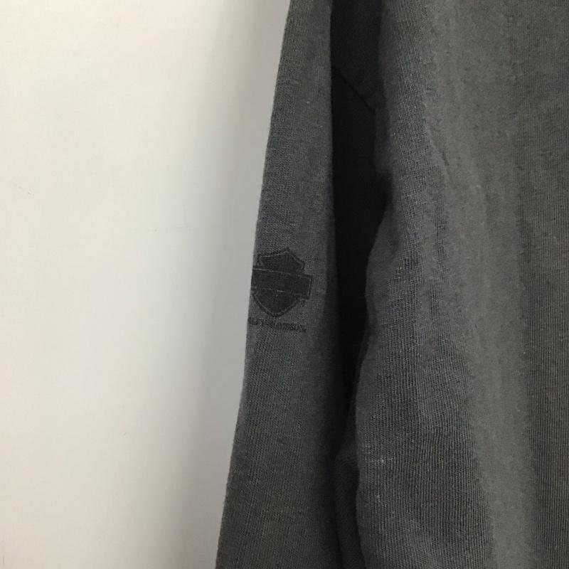 ハーレーダビッドソン Harley-Davidson カットソー 長袖 長袖カットソー プリントカットソー クルーネック L プリント 黒 / ブラック /  メンズ USED 古着 中古 10133146