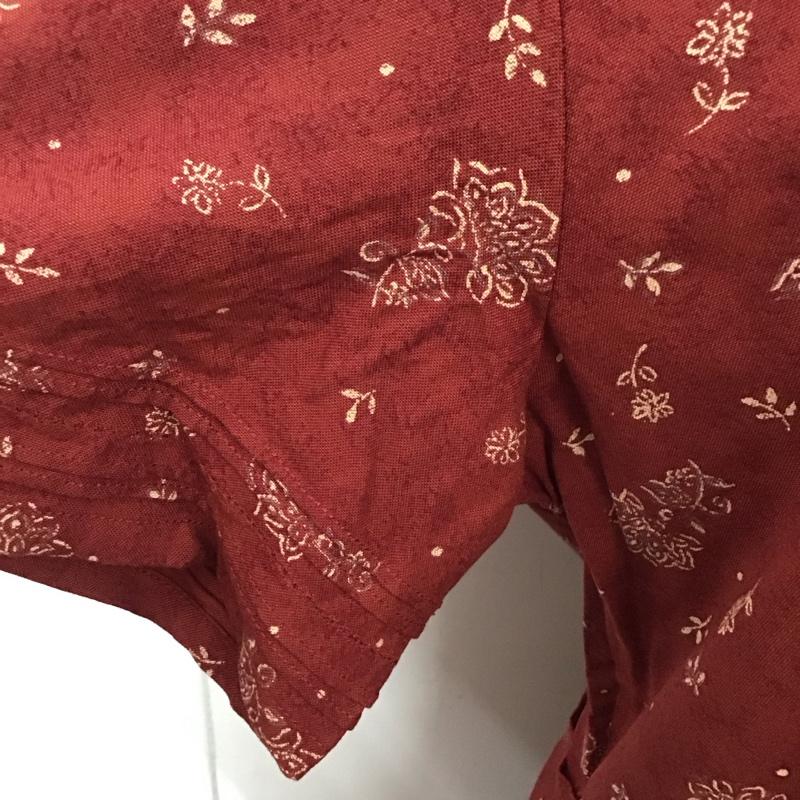 エディーバウアー Eddie Bauer ワンピース ロングスカート 半袖 前開き 90年代 2000年代 L 花柄 えんじ / ワインレッド /  レディース USED 古着 中古 10111074
