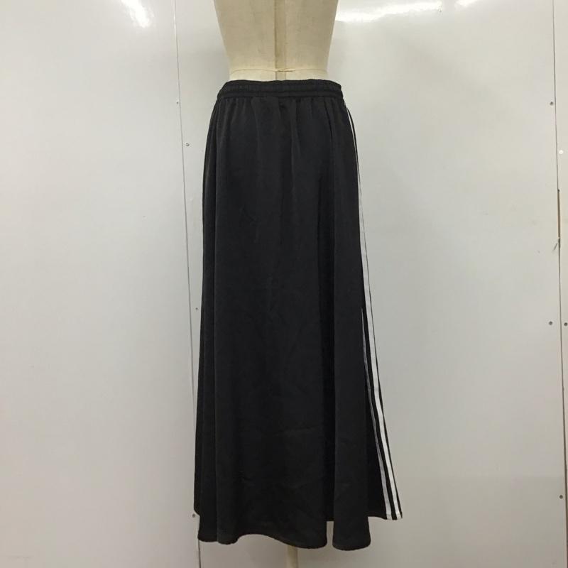 アディダスオリジナルス adidas originals スカート ロングスカート FL0039 LONGSATINSKIRT ロングスカート フレアスカート カジュアルスカート 無地 黒 / ブラック /  レディース USED 古着 中古 10117332