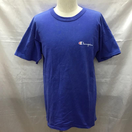 チャンピオン Champion Tシャツ 半袖 半袖カットソー プリントTシャツ クルーネックカットソー L ロゴ、文字 青 / ブルー /  メンズ USED 古着 中古 10116024