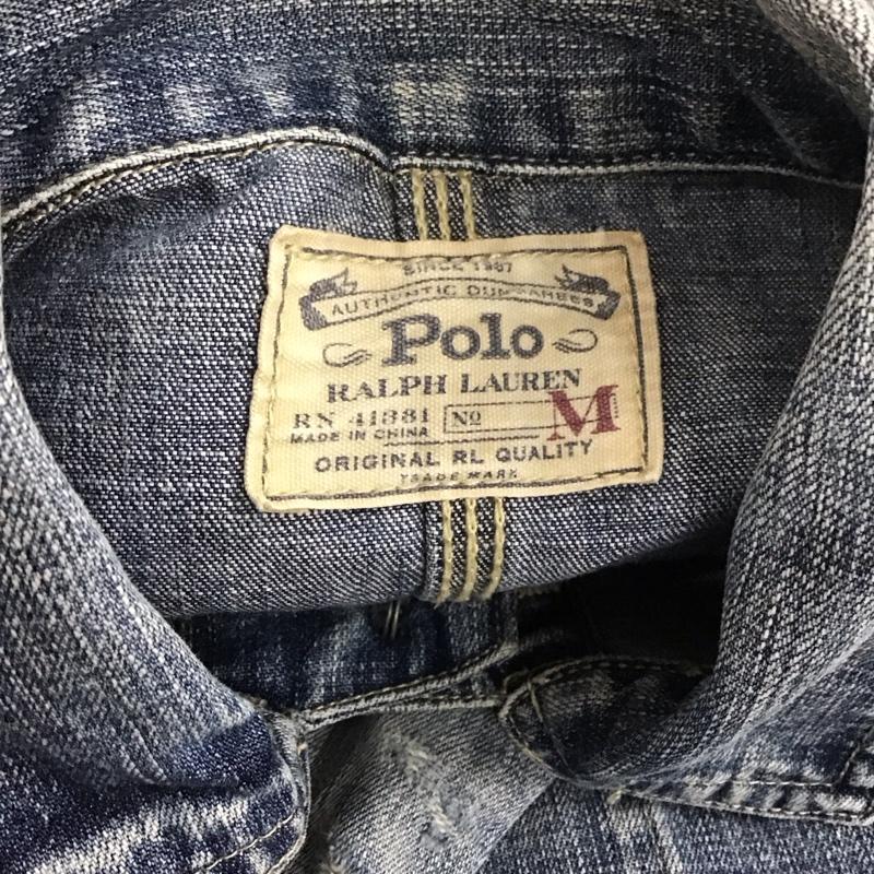ポロラルフローレン POLO RALPH LAUREN ジャケット、上着 ジャケット、ブレザー デニムジャケット カラージャケット 長袖ジャケット ブルゾン 古着 M 無地 インディゴ / インディゴ /  メンズ USED 古着 中古 10106782