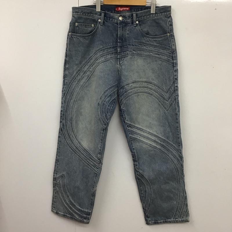 シュプリーム Supreme パンツ デニム、ジーンズ 24SS SLogoLooseFitJean デニムパンツ ワイドパンツ 34 ロゴ、文字 インディゴ / インディゴ /  メンズ USED 古着 中古 10115393