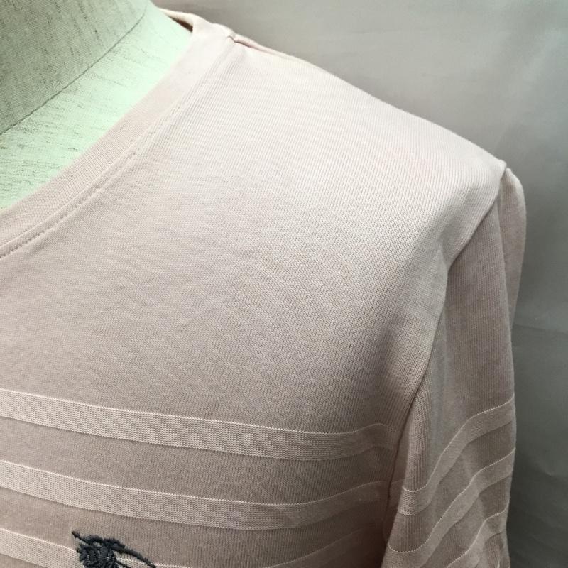 バーバリーブラックレーベル BURBERRY BLACK LABEL カットソー 長袖 長袖カットソー クルーネックカットソー ロングスリーブカットソー ボーダーTシャツ 2 ボーダー柄 桃 / ピンク /  メンズ USED 古着 中古 10118649