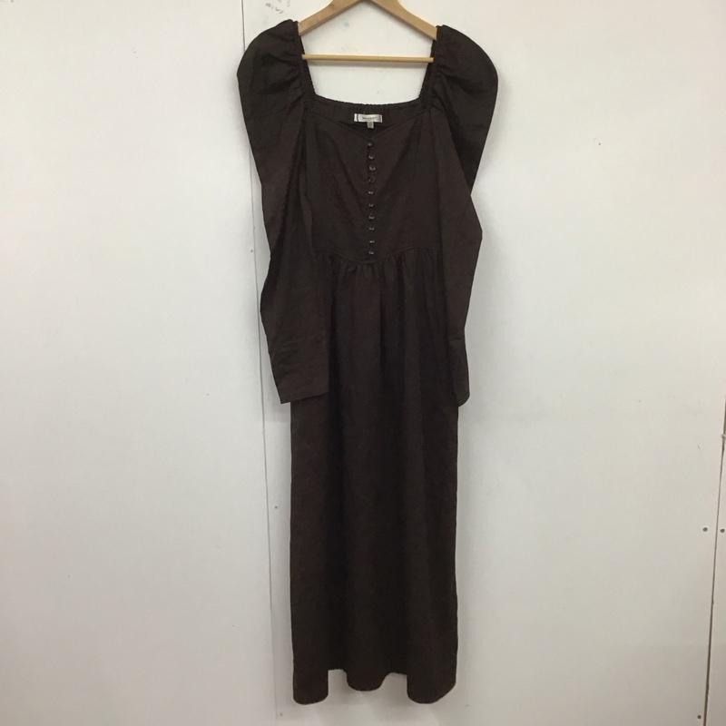 マウジー MOUSSY ワンピース ロングスカート 010CA330-7370 GATHER SLEEVE DRESS 2 無地 茶 / ブラウン /  レディース USED 古着 中古 10124802