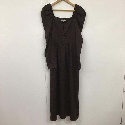 マウジー MOUSSY ワンピース ロングスカート 010CA330-7370 GATHER SLEEVE DRESS 2 無地 茶 / ブラウン /  レディース USED 古着 中古 10124802