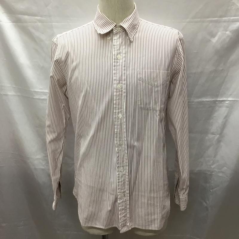 ラルフローレン RALPHLAUREN シャツ、ブラウス 長袖 長袖シャツ カラーシャツ ポケットシャツ 長袖カットソー ストライプシャツ L ストライプ 白 / ホワイト / X 赤 / レッド /  メンズ USED 古着 中古 10113290