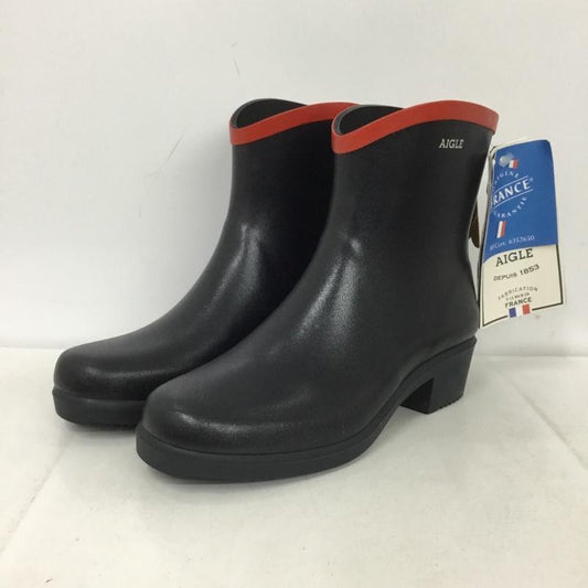エーグル AIGLE 長靴、レインシューズ 長靴、レインシューズ ZZF8404 ラバーミドルブーツ MS JULIETTE BOT タグ付き 37 ロゴ、文字 紺 / ネイビー /  レディース USED 古着 中古 10135750