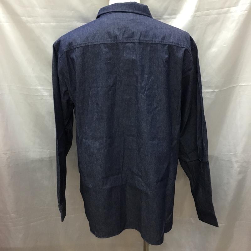 ベンデイビス BEN DAVIS シャツ、ブラウス 長袖 長袖シャツ カラーシャツ ポケットシャツ 長袖カットソー L ロゴ、文字 インディゴ / インディゴ /  メンズ USED 古着 中古 10114355