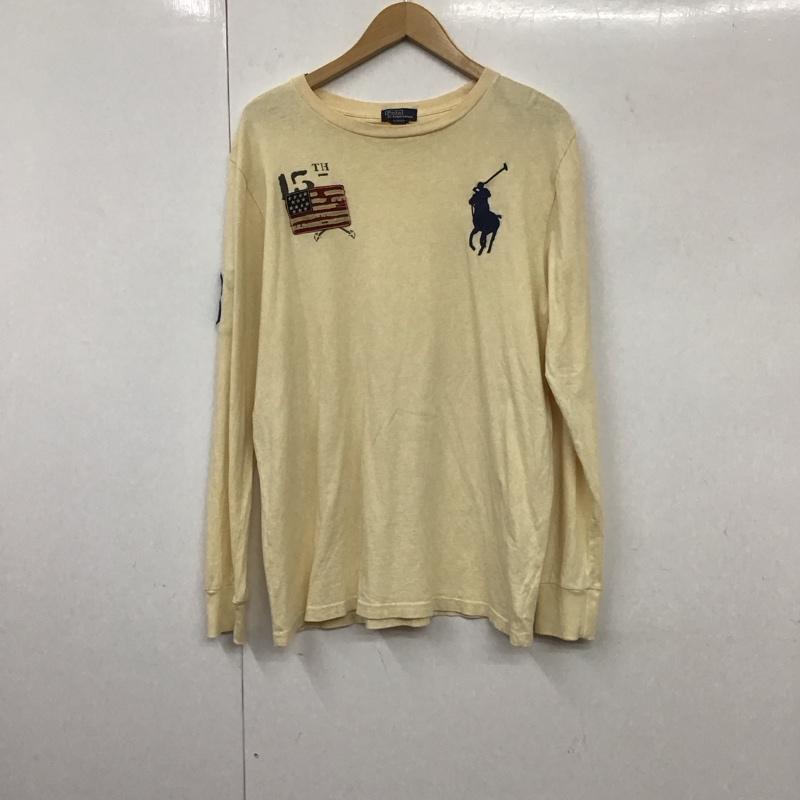 ポロバイラルフローレン Polo by RALPH LAUREN カットソー 長袖 長袖カットソー プリントカットソー クルーネック XL ロゴ、文字 アイボリー / アイボリー /  メンズ USED 古着 中古 10131158