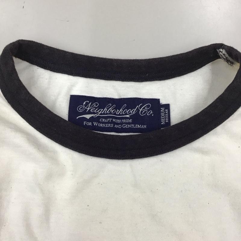 ネイバーフッド NEIGHBORHOOD Tシャツ 長袖 142ATNH-CSM05 リンガーTシャツ M ロゴ、文字 アイボリー / アイボリー / X 黒 / ブラック /  メンズ USED 古着 中古 10121223