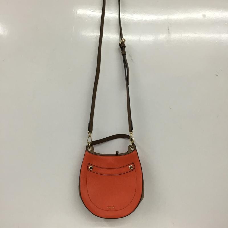 フルラ FURLA ショルダーバッグ ショルダーバッグ WB00634 2WAY アフロディーテ スタッズ ロゴ、文字 茶 / ブラウン / X 橙 / オレンジ /  レディース USED 古着 中古 10136348