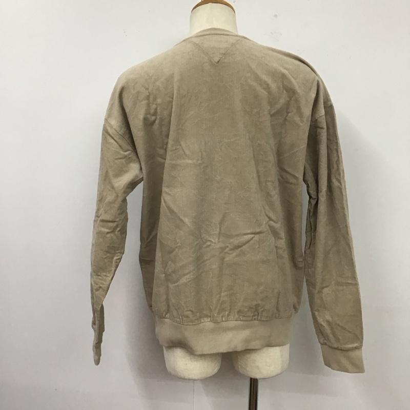 トミー ジーンズ TOMMY JEANS カットソー 長袖 長袖カットソー クルーネックカットソー ロングスリーブカットソー コーデュロイ M ロゴ、文字 ベージュ / ベージュ /  メンズ USED 古着 中古 10124326