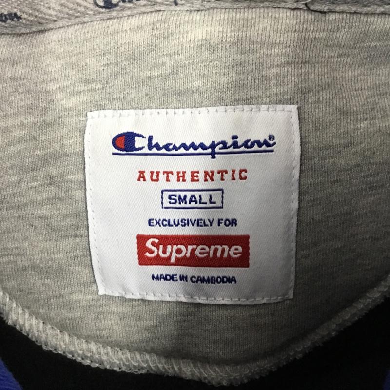 シュプリーム Supreme パーカー 長袖 Champion×Supreme 17SS satinlogohooded 長袖パーカー コラボ S ロゴ、文字 黒 / ブラック /  メンズ USED 古着 中古 10108249