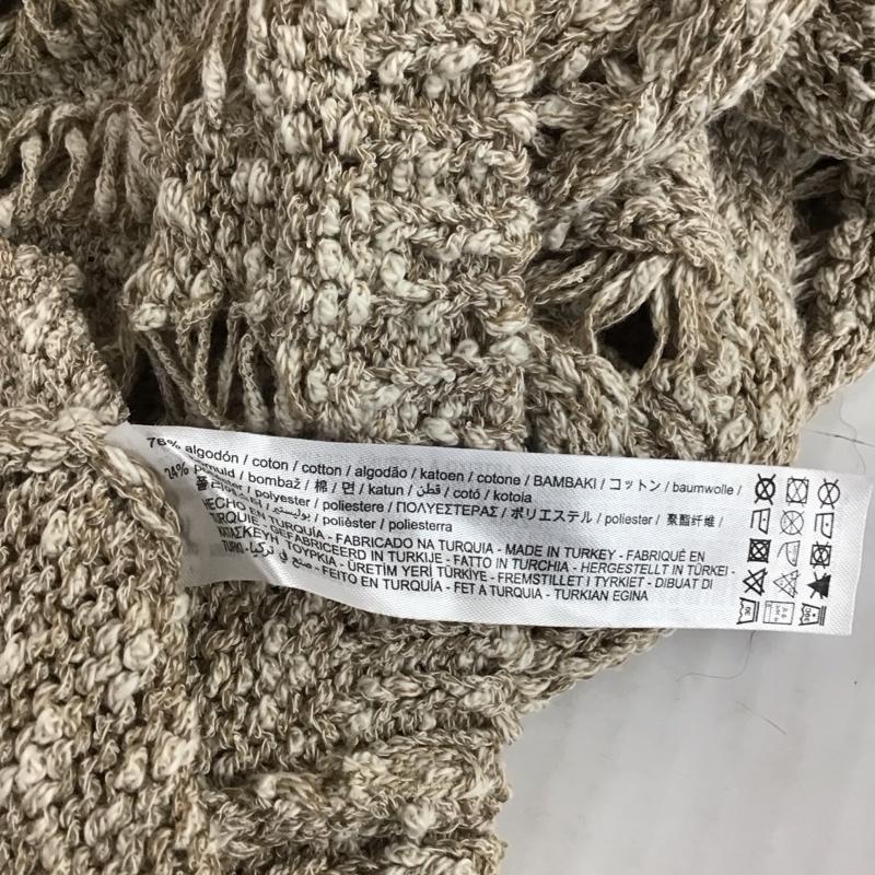 ザラ ZARA ニット、セーター 長袖 6771 059 450 ローゲージ 透かし編み M 無地 茶 / ブラウン /  レディース USED 古着 中古 10119625