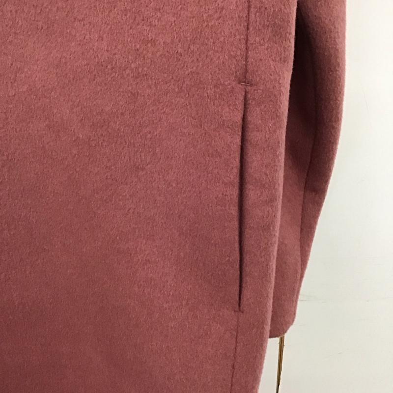 ジーナシス JEANASIS コート コート一般 js071070ad ショートビーバーノーカラーコート FREE 無地 桃 / ピンク /  レディース USED 古着 中古 10145409