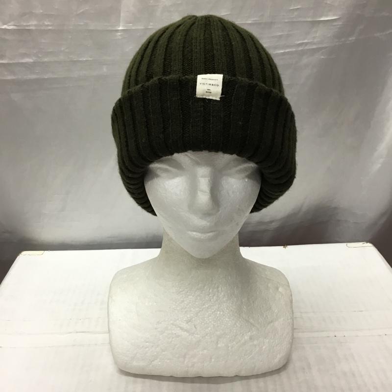 ヴィクティム VICTIM 帽子 ニット帽 AKI01896 CA4LA ベーシックニットキャップ ロゴ、文字 カーキ / カーキ /  メンズ USED 古着 中古 10122317