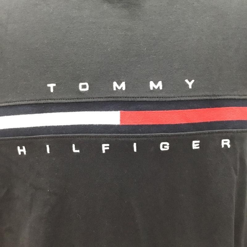 トミーヒルフィガー TOMMY HILFIGER Tシャツ 半袖 半袖カットソー プリントTシャツ クルーネックカットソー L ロゴ、文字 黒 / ブラック /  メンズ USED 古着 中古 10122893