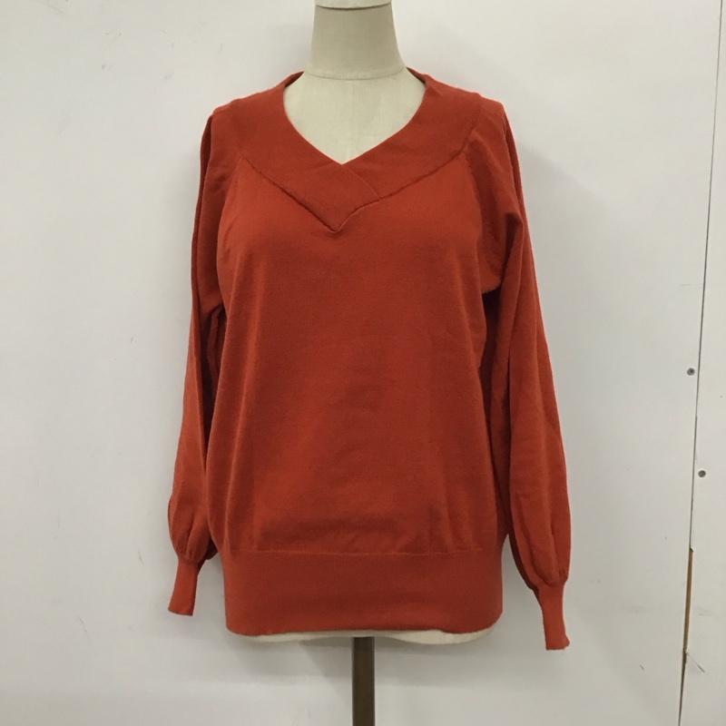 ニコアンド niko and... ニット、セーター 長袖 ST66RE01MB Vネック 3 無地 橙 / オレンジ /  レディース USED 古着 中古 10121520