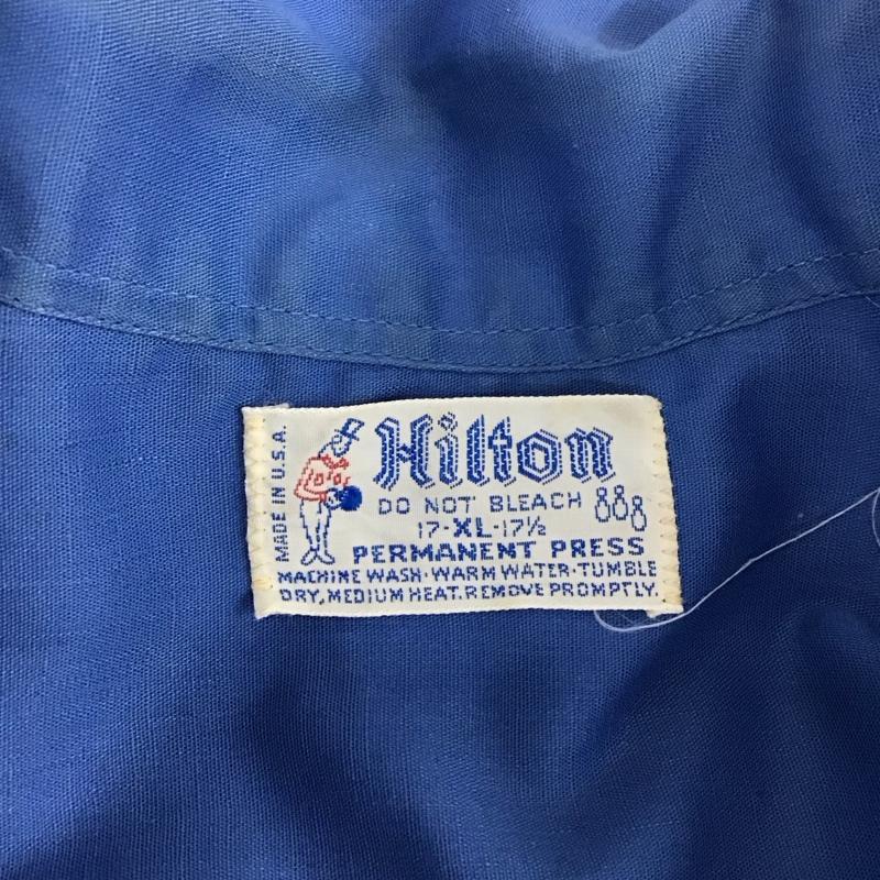 ヒルトン HILTON シャツ、ブラウス 半袖 半袖シャツ カラーシャツ 半袖カットソー プリントシャツ 70s XL プリント 青 / ブルー /  メンズ USED 古着 中古 10116663