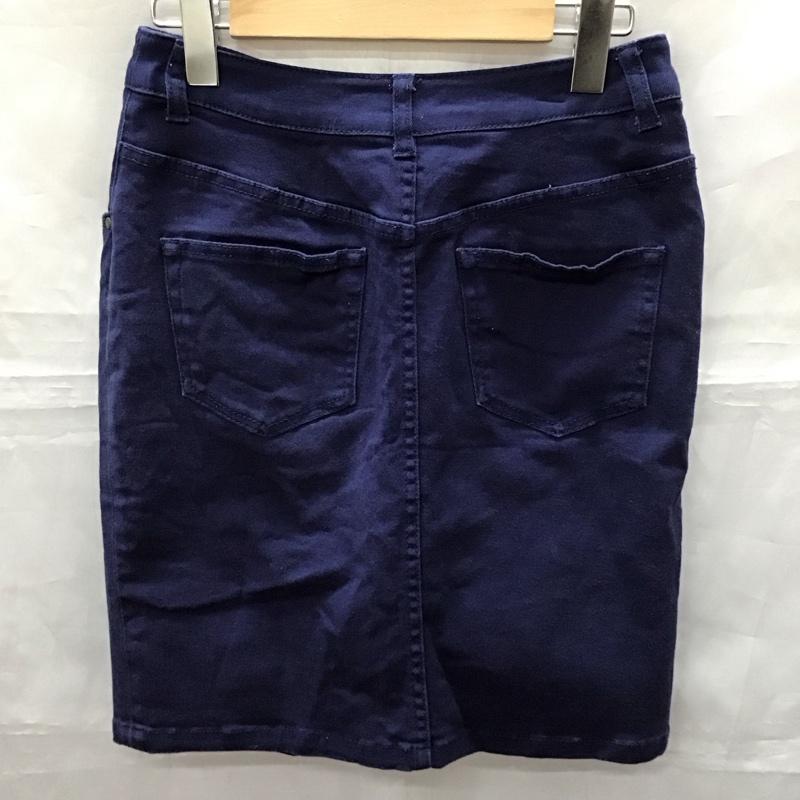 ジーナシス JEANASIS スカート ひざ丈スカート JS2500654N9 ストレッチ S 無地 紺 / ネイビー /  レディース USED 古着 中古 10114878