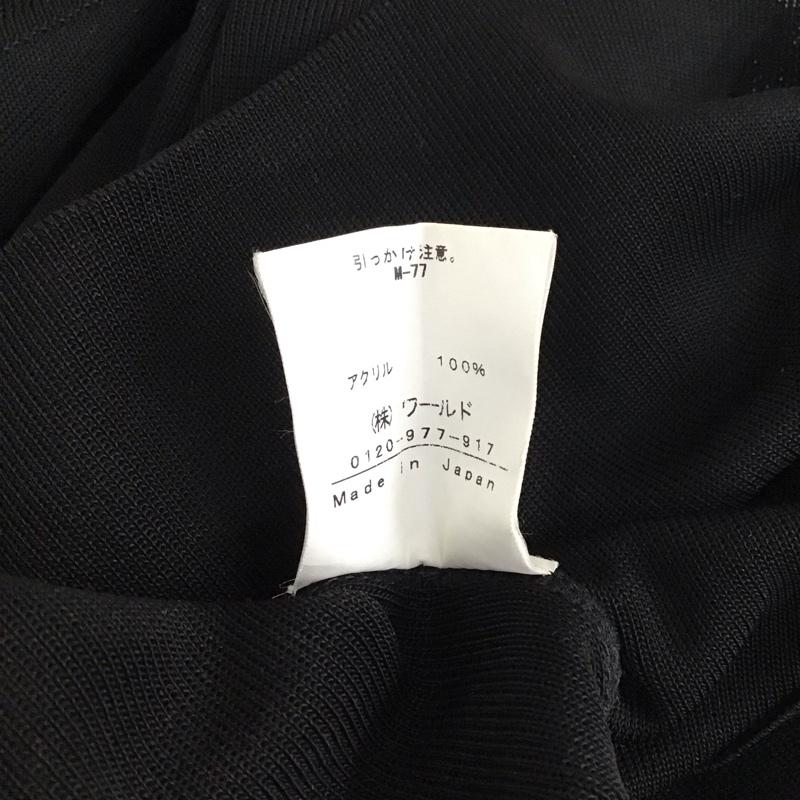 インディヴィ INDIVI カーディガン 七分袖 127-38439 Uネック 38 無地 黒 / ブラック /  レディース USED 古着 中古 10121561