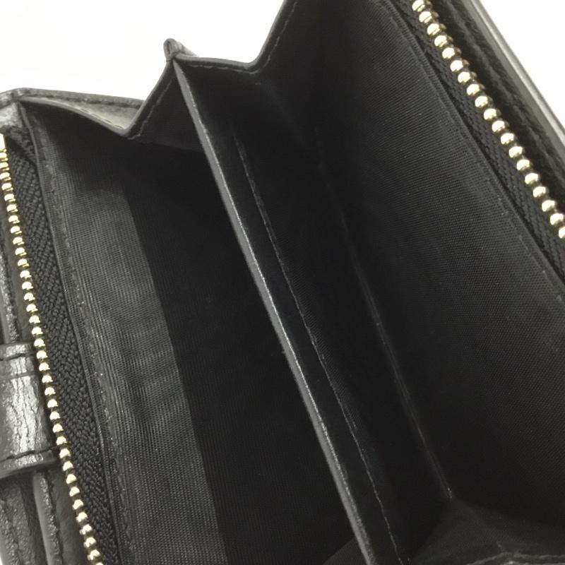 フルラ FURLA 財布 二つ折り クロコダイル柄 ロゴ、文字 黒 / ブラック /  レディース USED 古着 中古 10147722