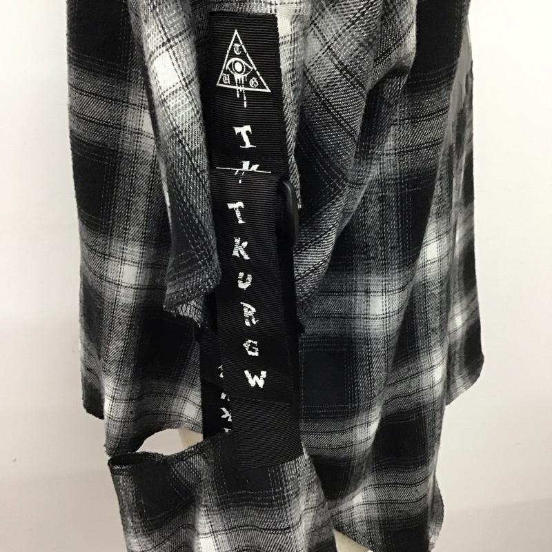 バックサイドオブトーキョー backside of tokyo シャツ、ブラウス 長袖 長袖シャツ カラーシャツ 長袖カットソー チェックシャツ M チェック 白 / ホワイト / X 黒 / ブラック /  メンズ USED 古着 中古 10124462