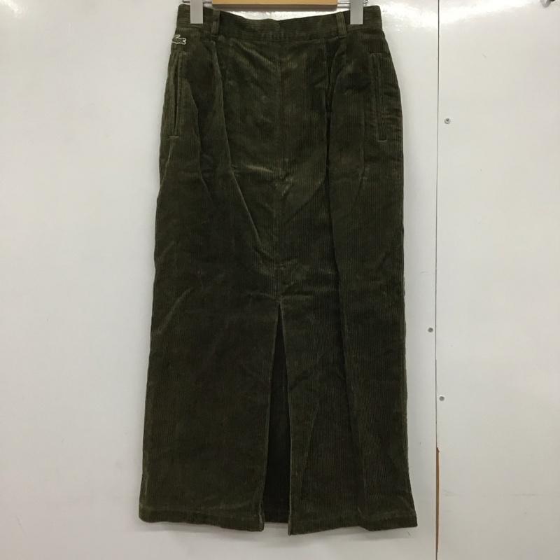 ラコステ LACOSTE スカート ロングスカート コーデュロイ 42 無地 カーキ / カーキ /  レディース USED 古着 中古 10140638