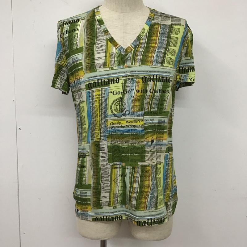 ジョンガリアーノ JOHN GALLIANO Tシャツ 半袖 半袖カットソー プリントTシャツ Vネックカットソー L プリント マルチカラー / マルチカラー /  メンズ USED 古着 中古 10127757