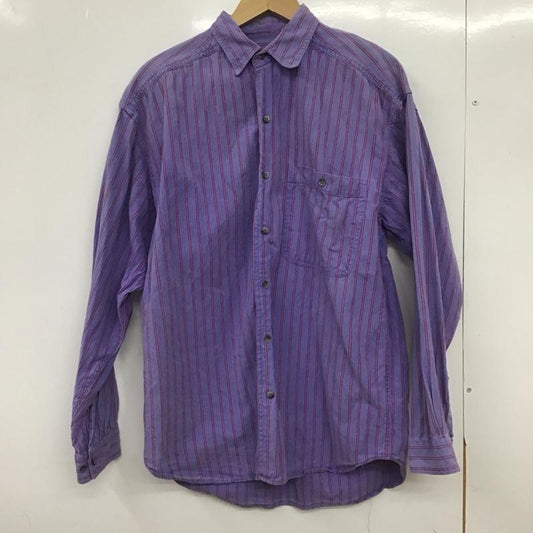 古着 USED シャツ、ブラウス 長袖 長袖シャツ 無地シャツ カラーシャツ S ストライプ 紫 / パープル /  メンズ USED 古着 中古 10148704