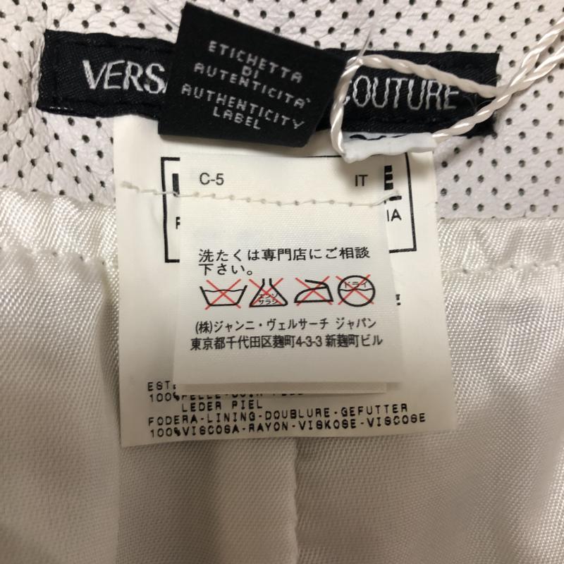 ヴェルサーチジーンズクチュール VERSACE JEANS COUTURE スカート ひざ丈スカート 38 ボーダー柄 白 / ホワイト /  レディース USED 古着 中古 10004102