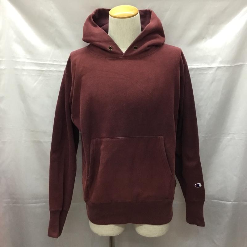 チャンピオン Champion パーカー 長袖 フーディ L 無地 えんじ / ワインレッド /  メンズ USED 古着 中古 10108898