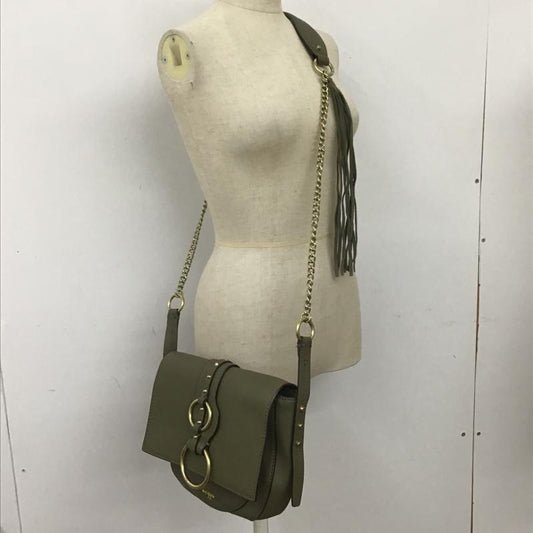 ゲス Guess ショルダーバッグ ショルダーバッグ DIXIE CROSSBODY FLAP VB457121 レザー ロゴ、文字 カーキ / カーキ / X 金 / ゴールド /  レディース USED 古着 中古 10100792