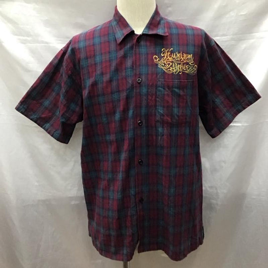 カスタムスタイル KUSTOMSTYLE シャツ、ブラウス 半袖 刺繍 ロゴ 胸ポケット L チェック マルチカラー / マルチカラー /  メンズ USED 古着 中古 10122617