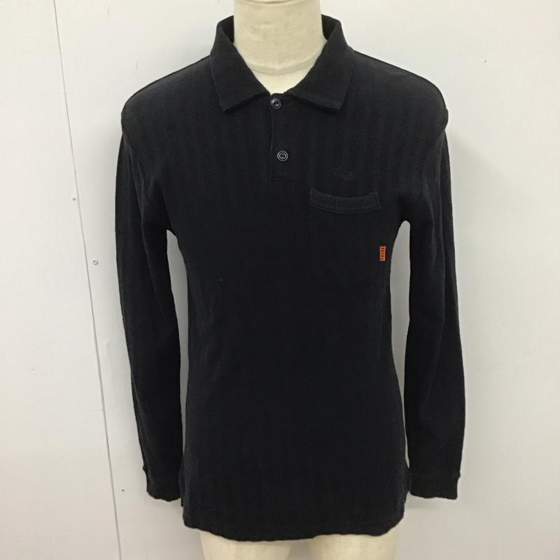 キャリー CALEE カットソー 長袖 長袖カットソー カラーシャツ 長袖ポロシャツ M ロゴ、文字 黒 / ブラック /  メンズ USED 古着 中古 10113116