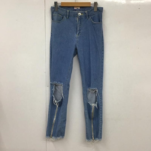 リルリリー lilLilly パンツ デニム、ジーンズ L18SS-PT201 デニムパンツ ダメージパンツ M 無地 インディゴ / インディゴ /  レディース USED 古着 中古 10117418