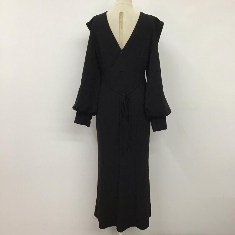 スナイデル SNIDEL ワンピース ロングスカート SWFO224087 レディライクミディワンピース ロングワンピース 長袖スリット 0 無地 黒 / ブラック /  レディース USED 古着 中古 10116987