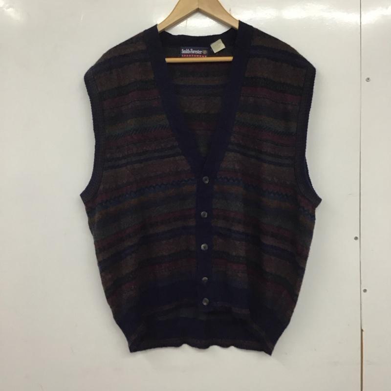 古着 USED ベスト ベスト ニットベスト ノースリーブカットソー 前ボタン L 総柄 マルチカラー / マルチカラー /  メンズ USED 古着 中古 10134007