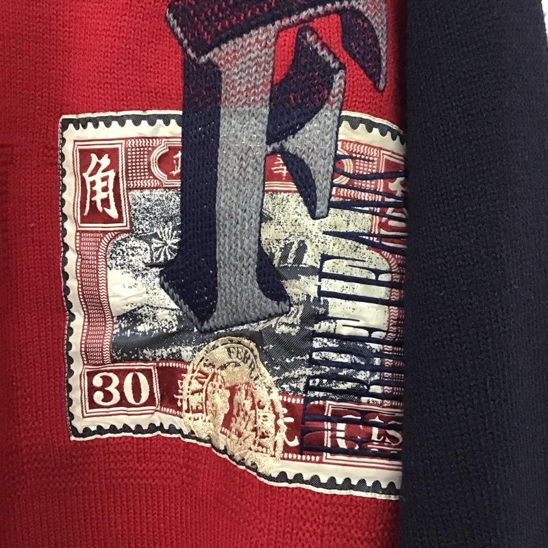 古着 USED ニット、セーター 長袖 長袖ニットカットソー クルーネック セーター プリント マルチカラー / マルチカラー /  メンズ USED 古着 中古 10144779