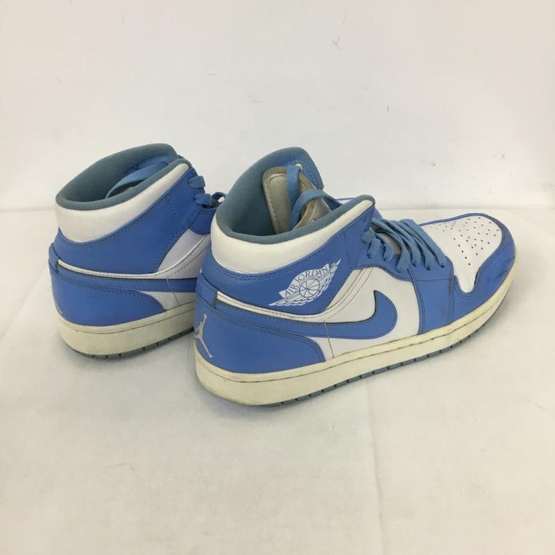 ナイキ NIKE スニーカー スニーカー 554724-106 AIR JORDAN 1 MID 28cm 28.0cm ロゴ、文字 白 / ホワイト / X 水色 / ライトブルー /  メンズ USED 古着 中古 10131646