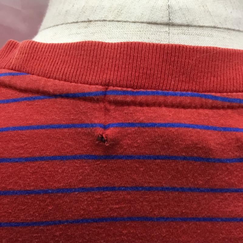 ポロバイラルフローレン Polo by RALPH LAUREN Tシャツ 半袖 半袖カットソー プリントTシャツ クルーネックカットソー M ボーダー柄 赤 / レッド /  メンズ USED 古着 中古 10115770