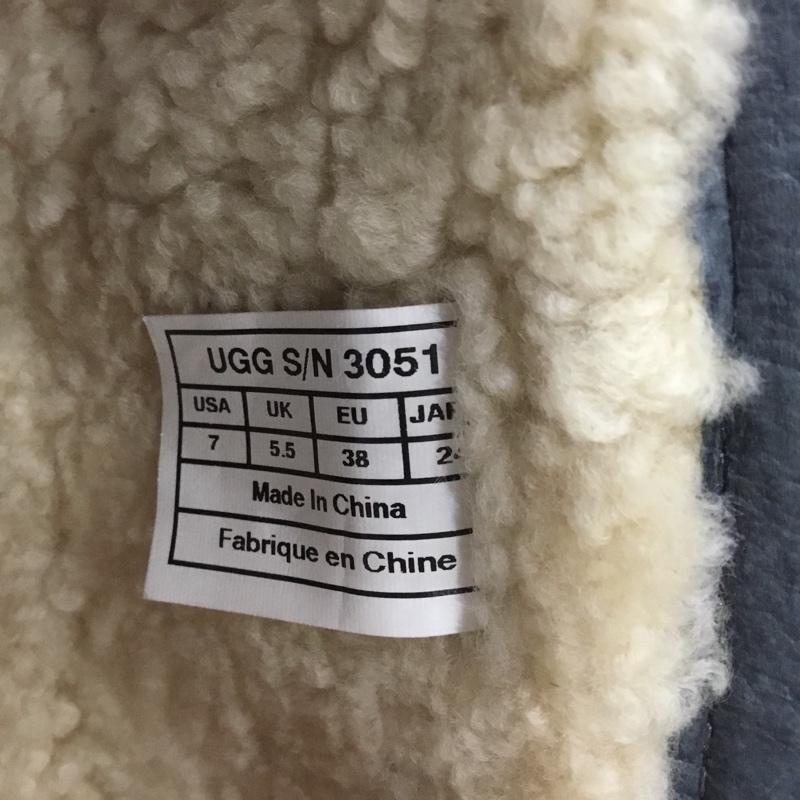 アグ UGG ブーツ 一般 3051 ロングブーツ サイドファスナー 24cm 24.0cm ロゴ、文字 黒 / ブラック /  レディース USED 古着 中古 10140027