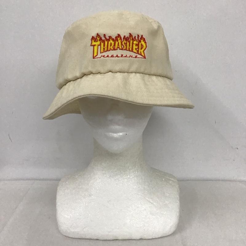 スラッシャー THRASHER 帽子 ハット FLAME LOGO BUCKET HAT バケットハット バケハ ロゴ、文字 アイボリー / アイボリー /  メンズ USED 古着 中古 10123174