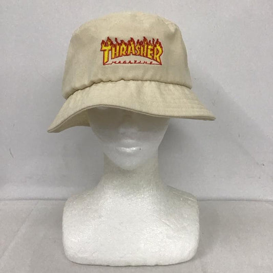 スラッシャー THRASHER 帽子 ハット FLAME LOGO BUCKET HAT バケットハット バケハ ロゴ、文字 アイボリー / アイボリー /  メンズ USED 古着 中古 10123174