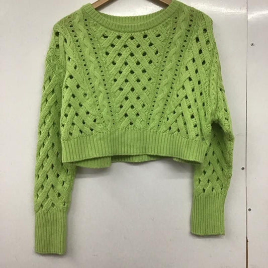 スナイデル SNIDEL ニット、セーター 長袖 SWNT234195 透かし編みクロップドニットプルオーバー ONE SIZE 無地 黄緑 / イエローグリーン /  レディース USED 古着 中古 10146382