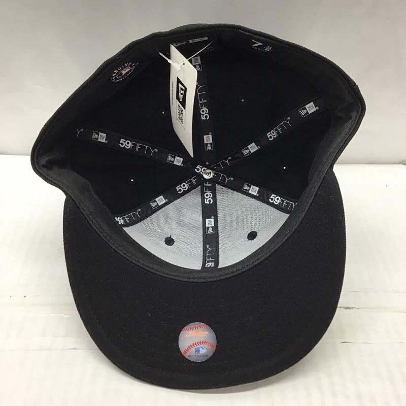 ニューエラ NEW ERA 帽子 キャップ NY ニューヨーク ヤンキース 59FIFTY タグ付き ロゴ、文字 黒 / ブラック /  メンズ USED 古着 中古 10122536